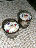 small white tea woodwick candle w/ dried florals